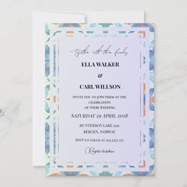 Colourful Summer Chic Wedding Invitation (Front)