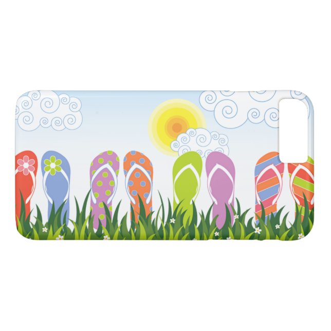 Colourful Summer Flip Flops Fun In The Sun Garden Case-Mate iPhone Case (Back (Horizontal))