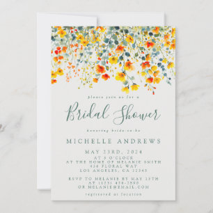 Colourful Summer Floral Bridal Shower Invitation