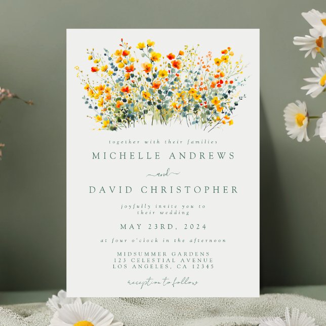 Colourful Summer Floral Wedding Invitation (Creator Uploaded)