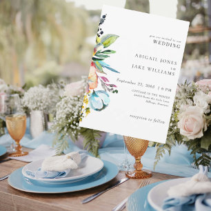 Colourful Summer Floral Wedding Invitation