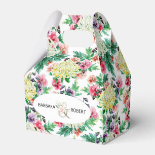 Colourful summer flowers pattern favour box