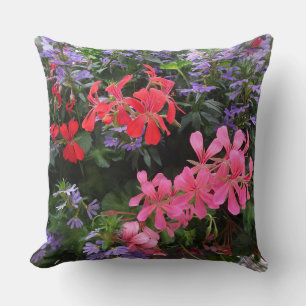 Colourful Summer Flowers Throw Pillow
