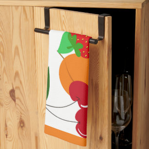 Colourful summer fresh fruit tea towel