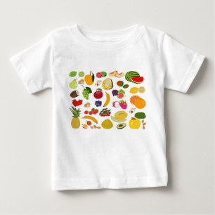 Colourful Summer Fruit Pattern Baby T-Shirt