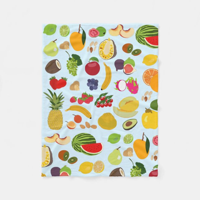 Colourful Summer Fruit Pattern Fleece Blanket (Front)