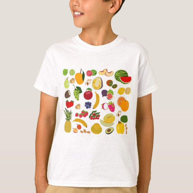 Colourful Summer Fruit Pattern T-Shirt (Front)