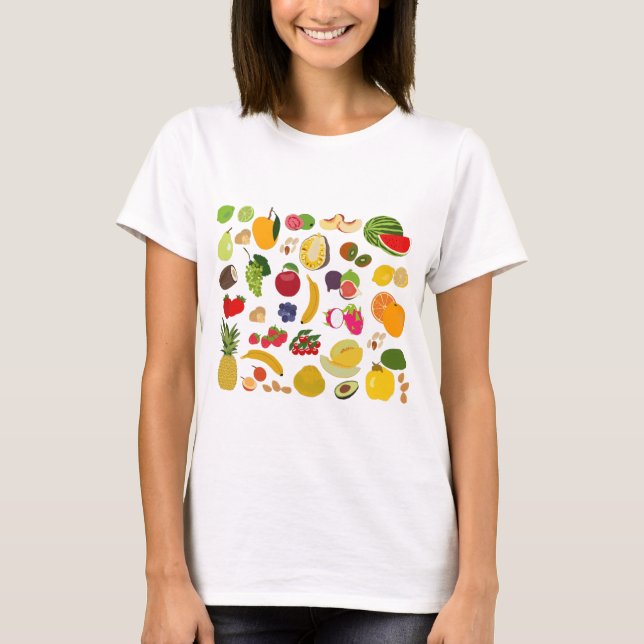 Colourful Summer Fruit Pattern T-Shirt (Front)