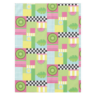 Colourful summer fruit pink green yellow mosaic tablecloth