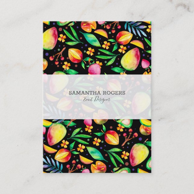 Colourful summer fruit watercolors Illustration Business Card (Front)