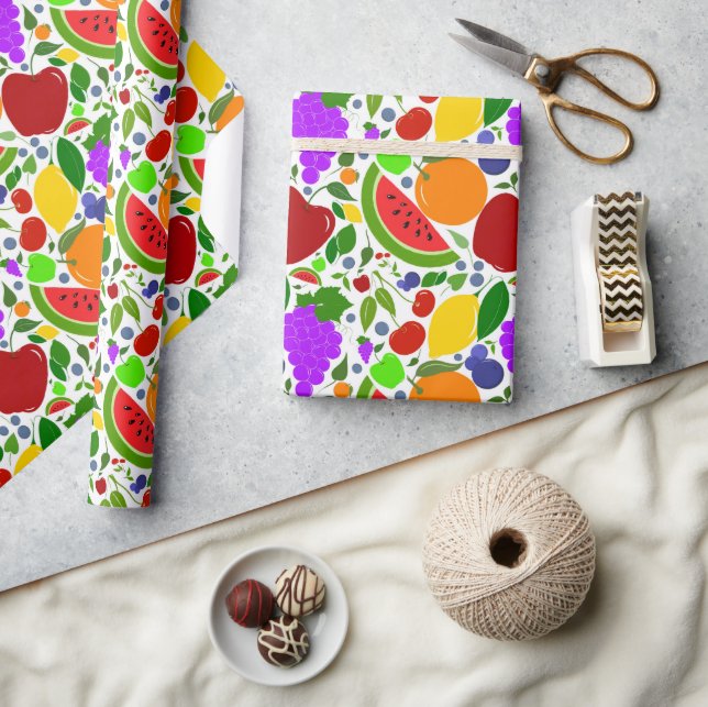 Colourful Summer Fruits  Wrapping Paper (Crafts)