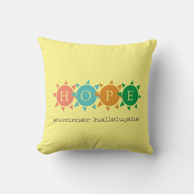 Colourful Summer Fun Sun CUSTOMIZABLE Hope Cushion (Front)