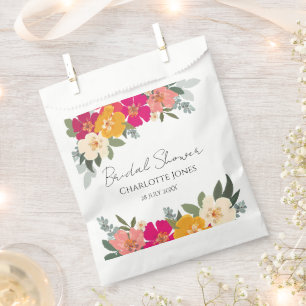 Colourful Summer Garden Bright Floral Bride Showe Favour Bags