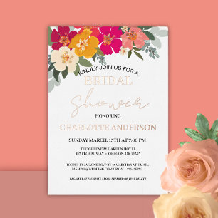  Colourful Summer Garden  Floral Bridal Shower Gol