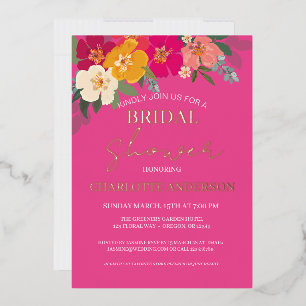Colourful Summer Garden Floral Bridal Shower Gol