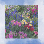 Colourful Summer Garden Floral Scarf<br><div class="desc">Accent your wardrobe with this square,  sheer chiffon scarf that features the photo image of a summer garden full of colourful flowers including Blue Salvia,  Snapdragons,  Nicotiana and more. A lovely,  floral design!</div>