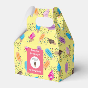 Colourful Summer Ice Cream Ice Pops Birthday Party Favour Box