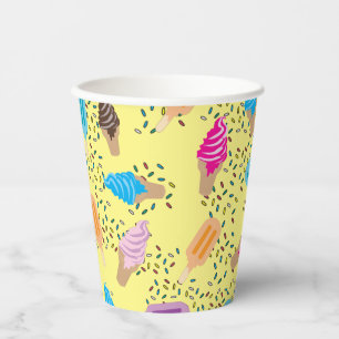 Colourful Summer Ice Cream Ice Pops Pattern Paper Cups