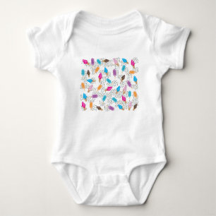 Colourful Summer Ice Cream Pattern Baby Bodysuit