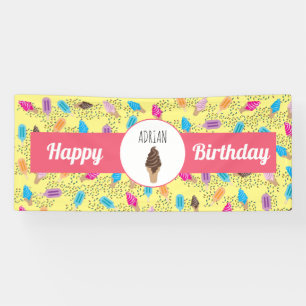 Colourful Summer Ice Cream Pattern Banner