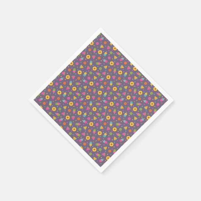 colourful summer ice-cream pattern napkin (Corner)