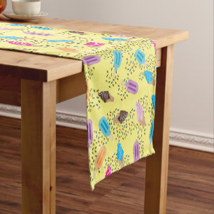 Colourful Summer Ice Cream Pattern Short Table Runner