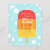 Colourful Summer Lolly Popsicle Ice Cream Party Invitation (Front/Back)
