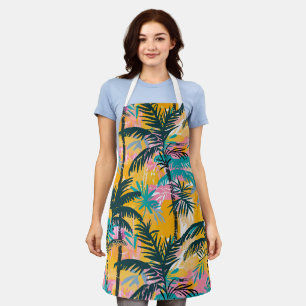 Colourful Summer Palm Tree Pattern Apron
