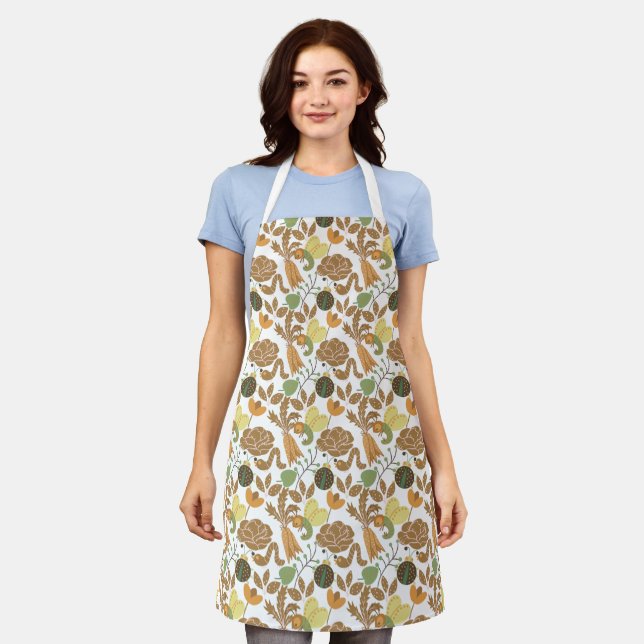 Colourful Summer Pattern Apron (Worn)