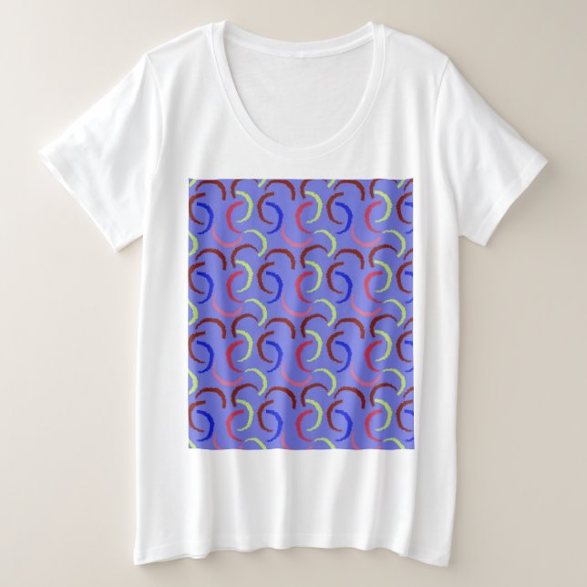 Colourful Summer Pattern Plus Size T-Shirt (Design Front)