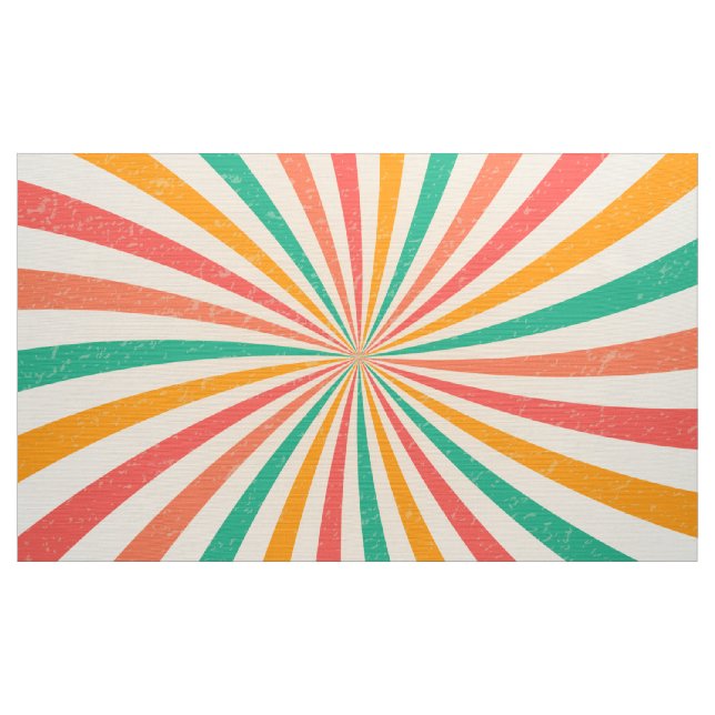 Colourful summer retro sunburst fabric (Yard)