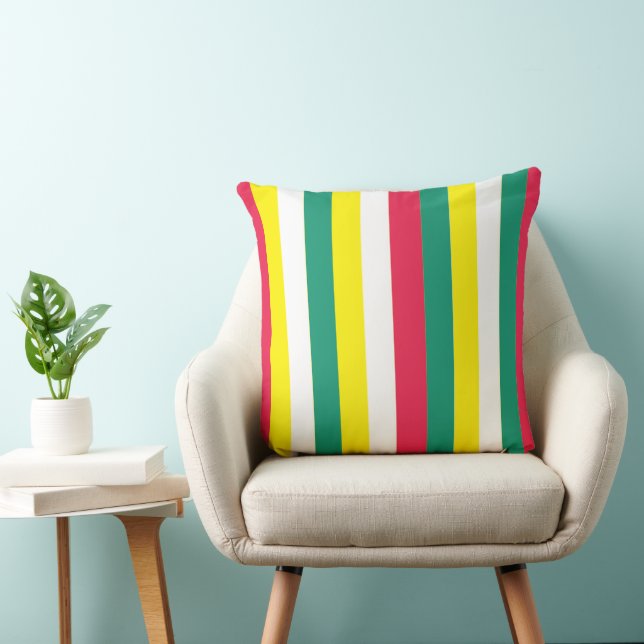 Colourful Summer Stripes Pattern   Cushion (Chair)