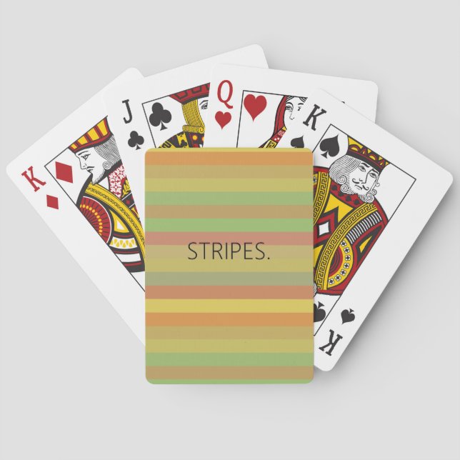 Colourful Summer Stripes Playing Cards (Back)