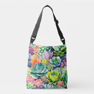 Colourful Summer Succulent Botanical Garden Crossbody Bag