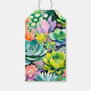 Colourful Summer Succulent Botanical Garden Gift Tags