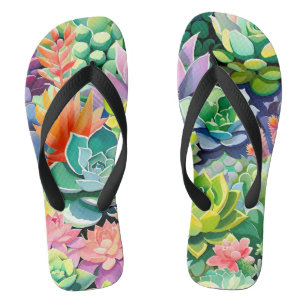 Colourful Summer Succulent Botanical Garden Jandals