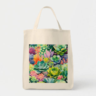 Colourful Summer Succulent Botanical Garden Tote Bag