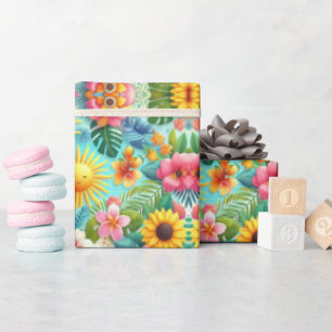 Colourful Summer Sun Abstract Wrapping Paper