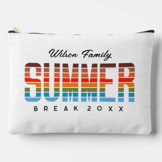 Colourful Summer Sunset Beach Family Vacation Accessory Pouch