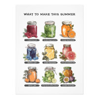 Colourful Summer Watercolor Fruit Herb Food Poster