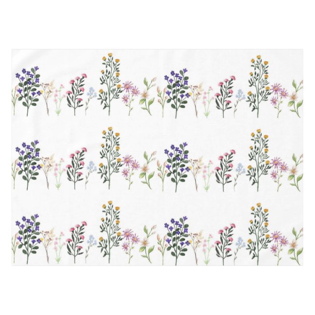 Colourful Summer Wildflower Pattern Tablecloth (Front (Horizontal))