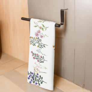 Colourful Summer Wildflower Pattern Tea Towel