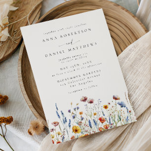 Colourful Summer Wildflower Wedding Invitation