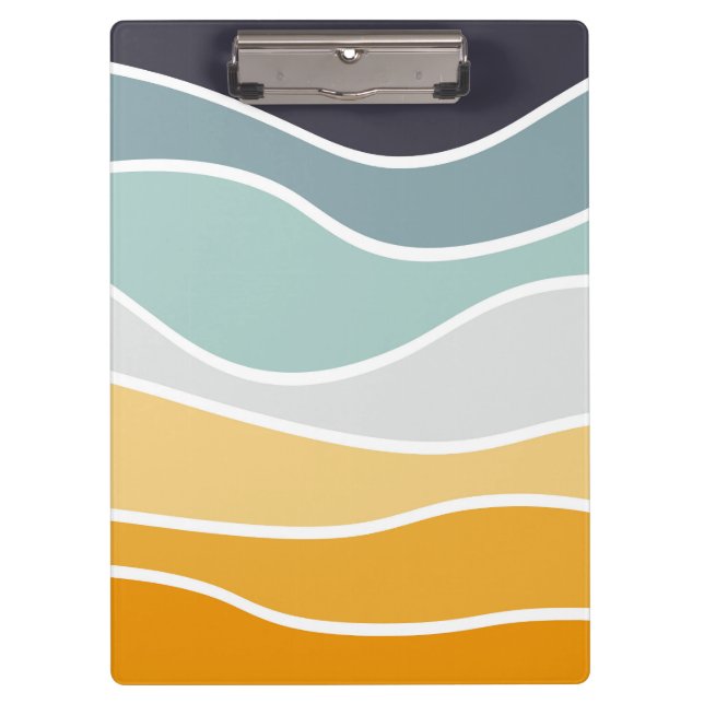 Colourful summery retro style waves clipboard (Front)