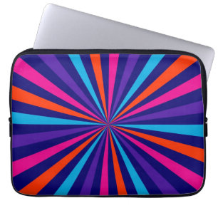 Colourful Sun Burst Spinning Wheel Design  Laptop Sleeve