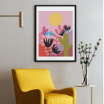 Colourful sun desert modern cactus deco art print<br><div class="desc">Colourful sun desert modern cactus pink floral deco landscape art print. Pretty trendy aesthetic artistic wall print poster with cactus, hill, mountain, flowers, sand, bright and bold colours for wall home decoration, living room decoration, bedrooms. Vibrant désert landscape. Gift idea for mothers, friends, women, decorators, designers, artists, art lovers for...</div>
