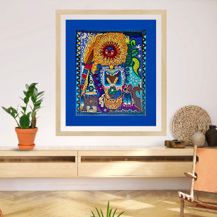 Colourful Sun Huichol Art Photo Print