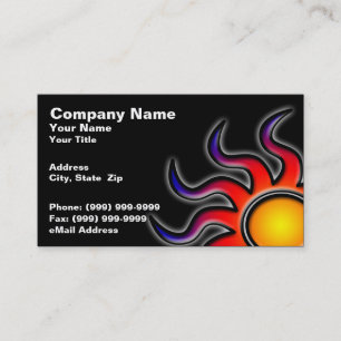 Colourful Sun on a Black Background Business Card