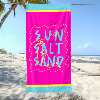 Colourful Sun Sand Salt  Beach Towel