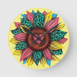 Colourful Sunflower Clock